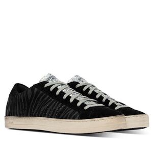 P448 Black and Gray Zebra Print Sneakers